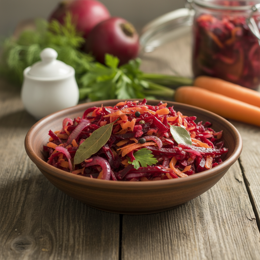 Kaip paruošti burokėlių mišrainę žiemai su morkomis: patikrintas receptas