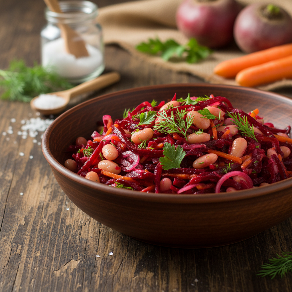 Kaip paruošti burokėlių mišrainę žiemai su pupelėmis: patikrintas receptas ir gudrybės