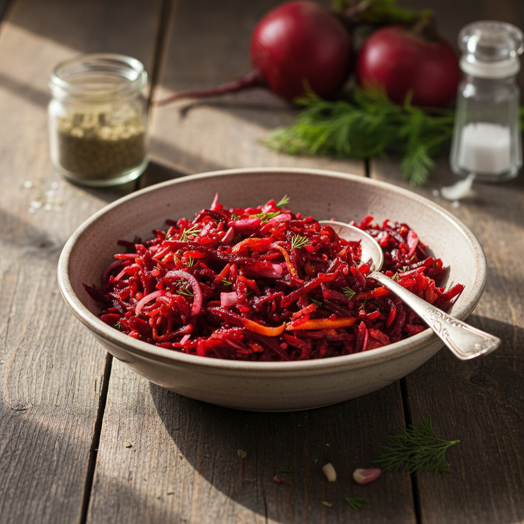 Kaip pasigaminti gardžią raudonųjų burokėlių mišrainę žiemai: patarimai ir receptas