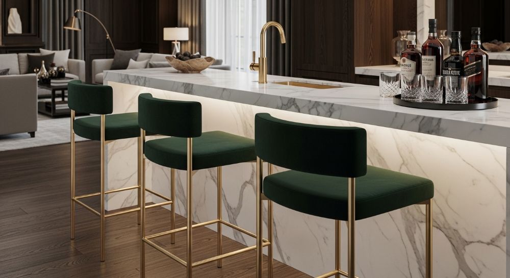 Modernios pusbario kėdės: ką rinktis, kad interjeras atrodytų brangiau?