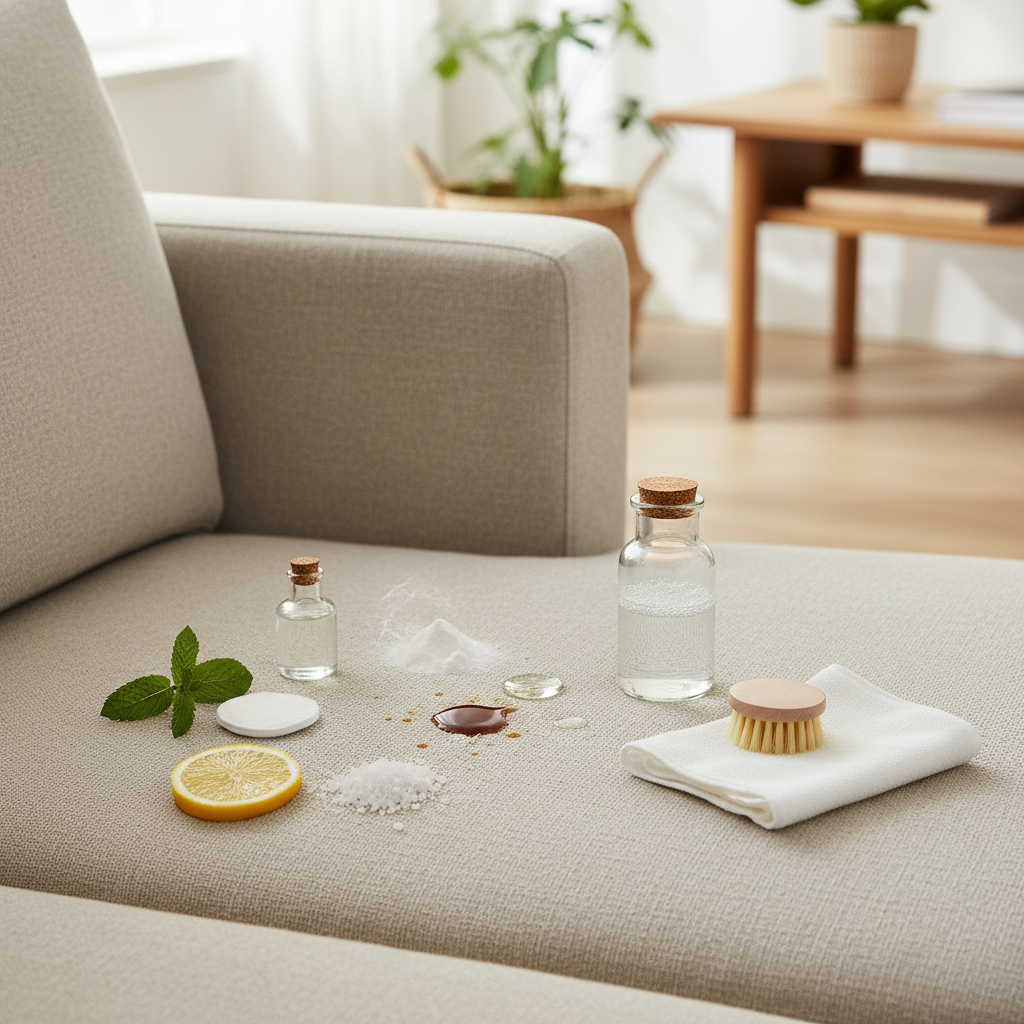 Dėmių šalinimas nuo sofos: kaip išvalyti be brangių valiklių